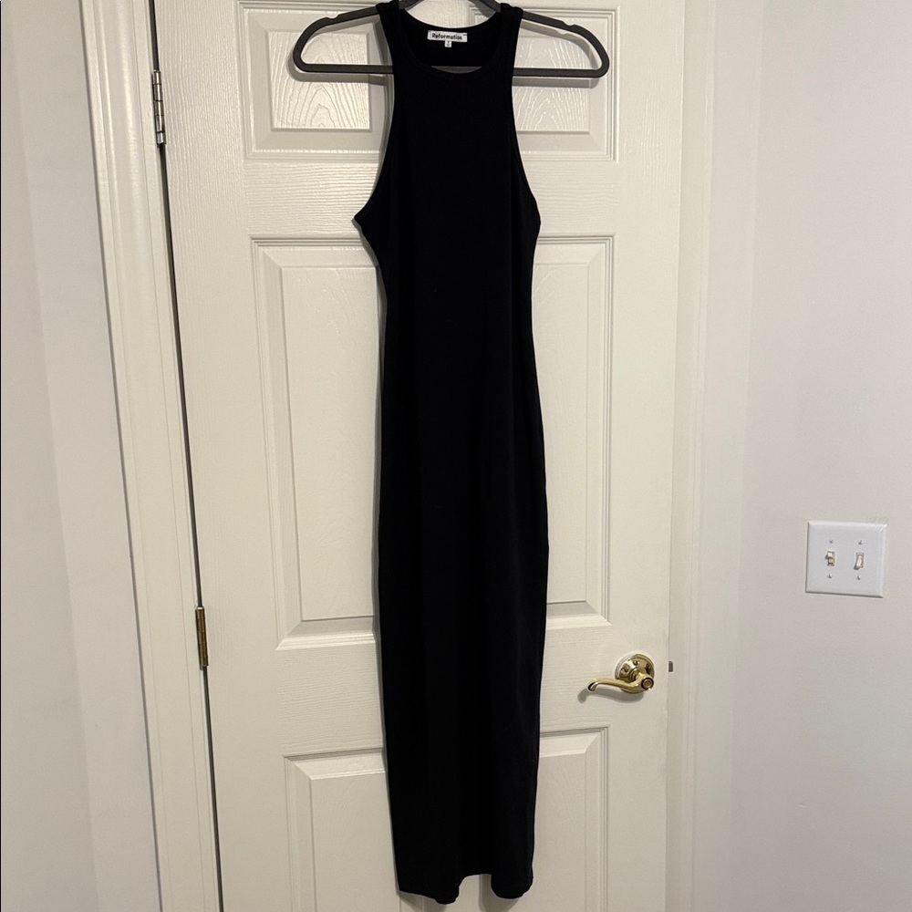 Reformation Black Midi Dress
